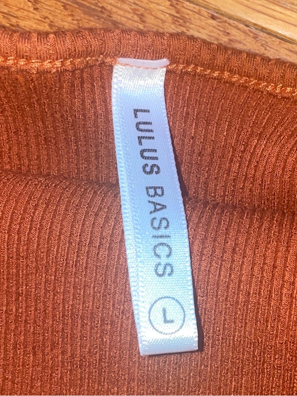 Lulus Basics Ribbed Spaghetti-Strap Camisole in Rust - Picture 2 of 3